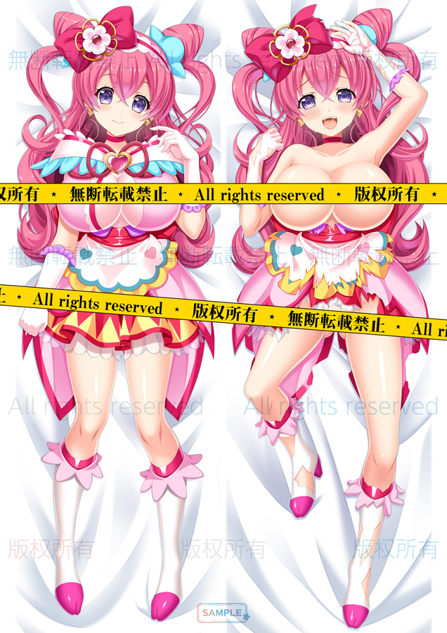 デリシャスパーティープリキュア　抱き枕カバー キュアスパイシー　あくちぇいらん 前作：結嬉の和拳な乙女抱き枕カバー(受付終了)の並べるとこんな感じ
