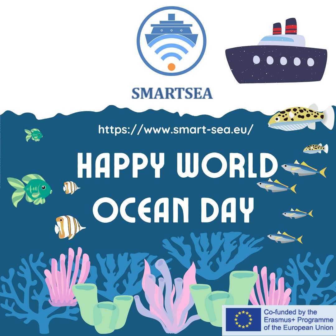 Happy #WorldOceanDay! 🎉
smart-sea.eu

#erasmus #erasmusplus
#erasmusplusproject #masterdegreestudent #maritime #maritimeindustry #maritimeknowledge #sea #shippingindustry