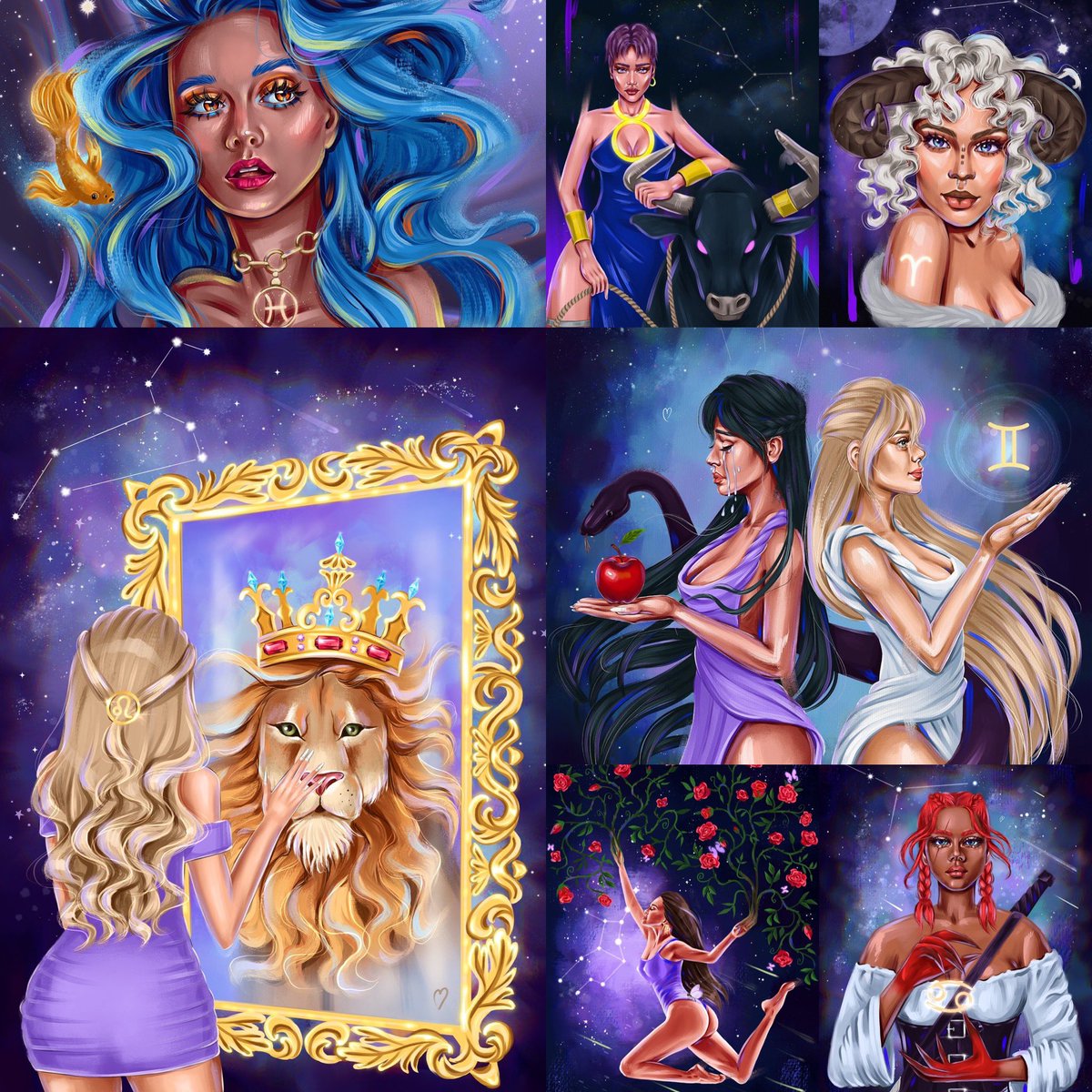 My name is Anastasia💕
I want to show you my collection “Human galaxy”🚀

🔥 7/12 zodiac signs 🔥

Each picture is painted with love to every detail!
Link ⬇️ 
#NFTCollection #ZodiacSigns #NFTartist