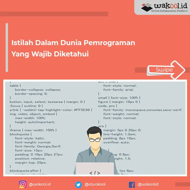 IdWakool's tweet photo. Banyak istilah pemrograman yang belum dimengerti, bahkan oleh orang-orang di bidang IT. Sebab, banyak pula orang IT yang berangkat dari dunia non-IT. Inilah istilah pemrograman yang wajib diketahui.
Klik untuk baca https://t.co/4nONykJpFX

#wakool #wakooldotid #pemrograman https://t.co/dv9jIZ9cGS