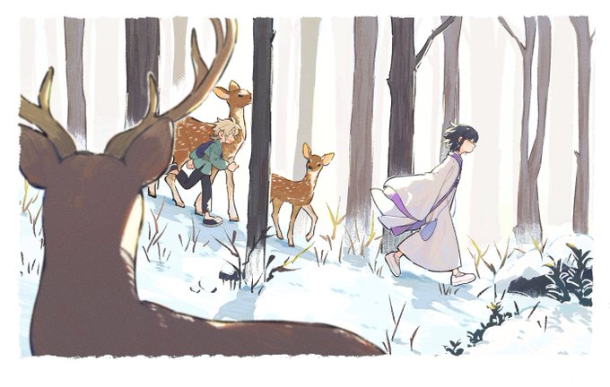 「black hair deer」 illustration images(Latest)