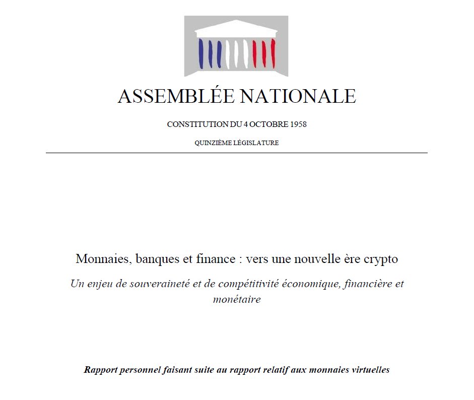Maestria_Chain's tweet photo. ⚠️ A lire ⚠️ "Monnaies, banques et finance : vers une nouvelle ère #crypto" --> le rapport du député @Pierr_Person et sur les enjeux de souveraineté en matière économique, financière et monétaire. 

Disponible ici : https://t.co/OWIPFdeTOc https://t.co/D7uYSLpY0i