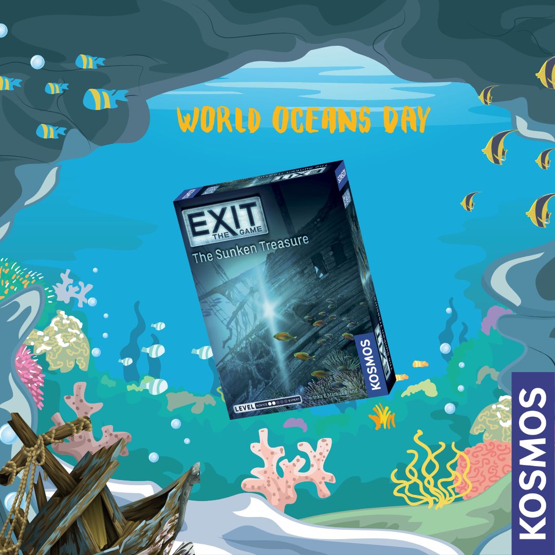 KosmosGamesUK's tweet photo. Today is #WorldOceansDay
We have chosen Exit The Sunken Treasure as our game of the day. It is a beginner level game that has you trying to escape from a treasure ship deep in the ocean.
#boardgames #escape #ocean #treasure #escapestrategy #fun #wednesday https://t.co/zSVqBo7oPv