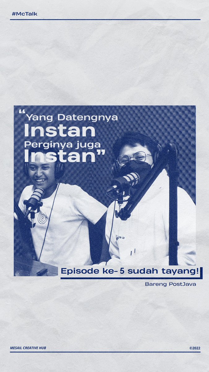mchub_io's tweet photo. " Datangnya instan, perginya juga instan " 

Buat mie instan aja, harus ada prosesnya. Masa kamu mau yang cepat tanpa ada proses.

#podcast #podcastindonesia #mctalk #MakeIdeasWork #instan #MCHUB #MesailCreativeHub #podcastyoutube https://t.co/SGKBqHfNwI