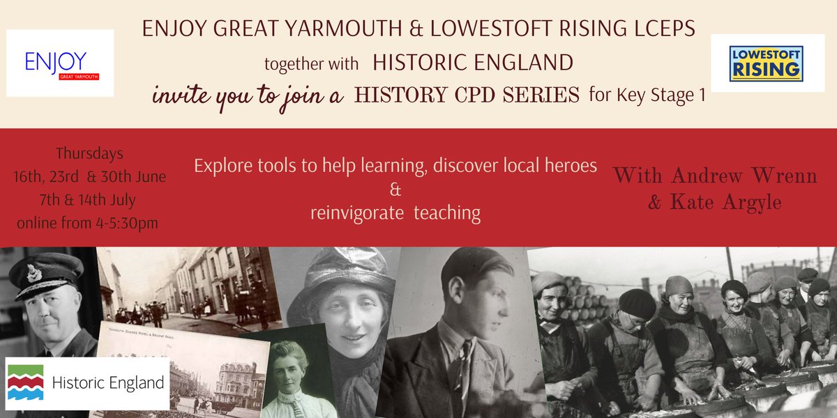 enjoycultureGY's tweet photo. Enjoy & @LowestoftRising #LCEPs are thrilled to be working with @HistoricEngland & #AndrewWrenn to deliver this #HistoryCPD for Key Stage 1 teaching staff
Online | Free | Book here for session 1: https://t.co/y3ZhM5fNz6 https://t.co/xVqdUkixQI