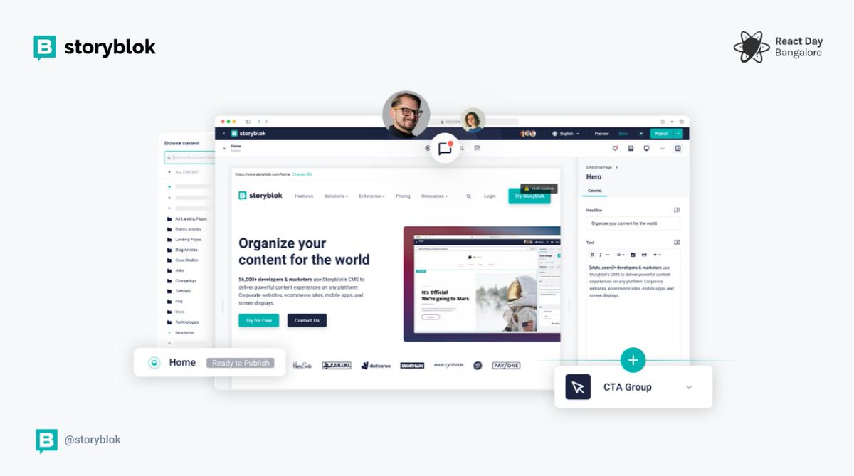 Lagend_1124's tweet image. I got to know about this awesome platform @storyblok at #ReactDayIn2022
A pretty good solution to manage your content.❤📃
#StoryblokWithReact