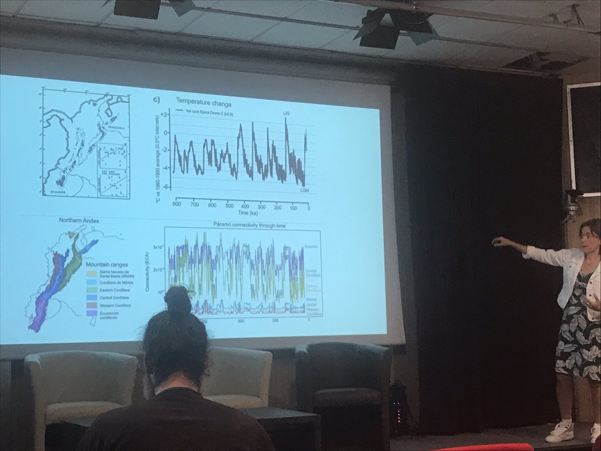 Today on the conference menu: Mountain biogeography 🏔 Fabulously visual session with video explanations by @SuzetteFlantua on how the Andean Páramos are like evolutionary ‘Sky island’. #mountainbiodiversity #Andes #gtoe2022 #biodiversity