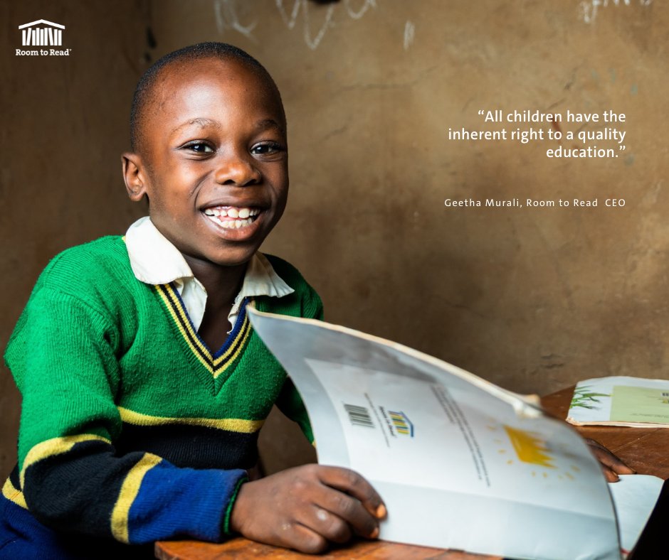 RoomtoRead_TZ's tweet photo. "All children have the inherent right to a quality education." Geetha Murali @RoomtoRead CEO.

#Literacy #education https://t.co/vdqQSjGQKj