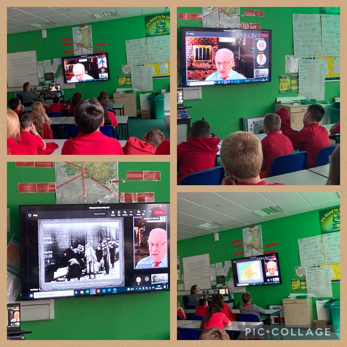 YsgolTycroes's tweet photo. What an amazing and powerful experience our year 5 children had listening to a holocaust survivor!
Mr Daniel Goldsmith thank you for sharing your experiences with us and for your parting message of being kind and respecting all!
#YGTHUM #YGTEIC #YGTACL @PhillyHAMEC https://t.co/pwaej2dXF4