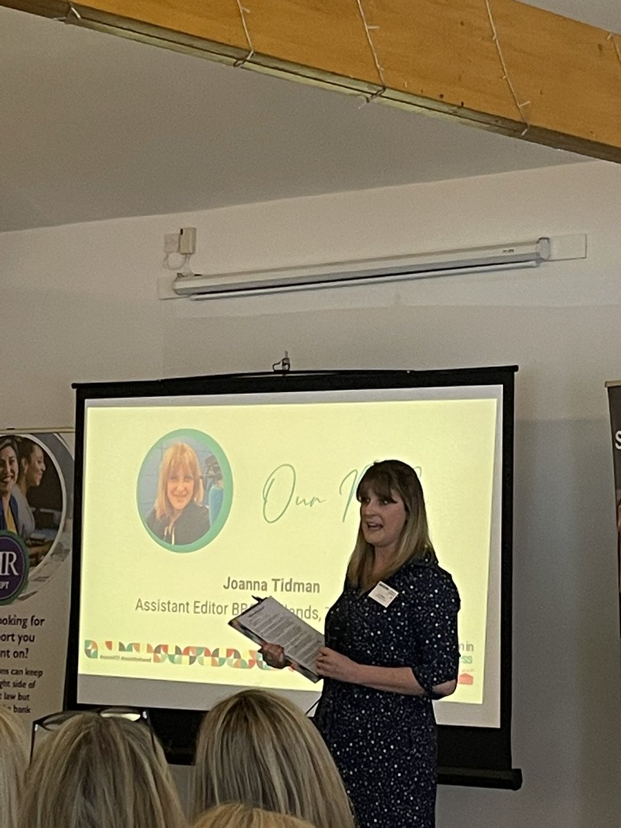 Jo Tidman - the fabulous MC for today’s Women in Business conference. So lovely to have Jo back! <a href="/JournoJoT/">Joanna Tidman</a> <a href="/socially_shared/">Karen & her fab team!</a> #sociallyshared