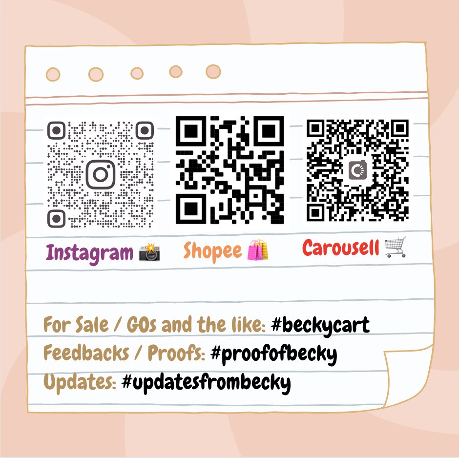 beckyscart's tweet photo. 🌈 Annyeong! Welcome to Becky’s Cart by googievantaegi 🌼

☁️Shopee: beckyscart
☁️Instagram: beckyscart
☁️Carousell: beckyscart_by_gvt

🛍For Sale / GOs and the like: #beckycart
🧾Feedbacks / Proofs of Purchase: #proofofbecky
📣Updates: #updatesfrombecky https://t.co/ew71P6nZXu