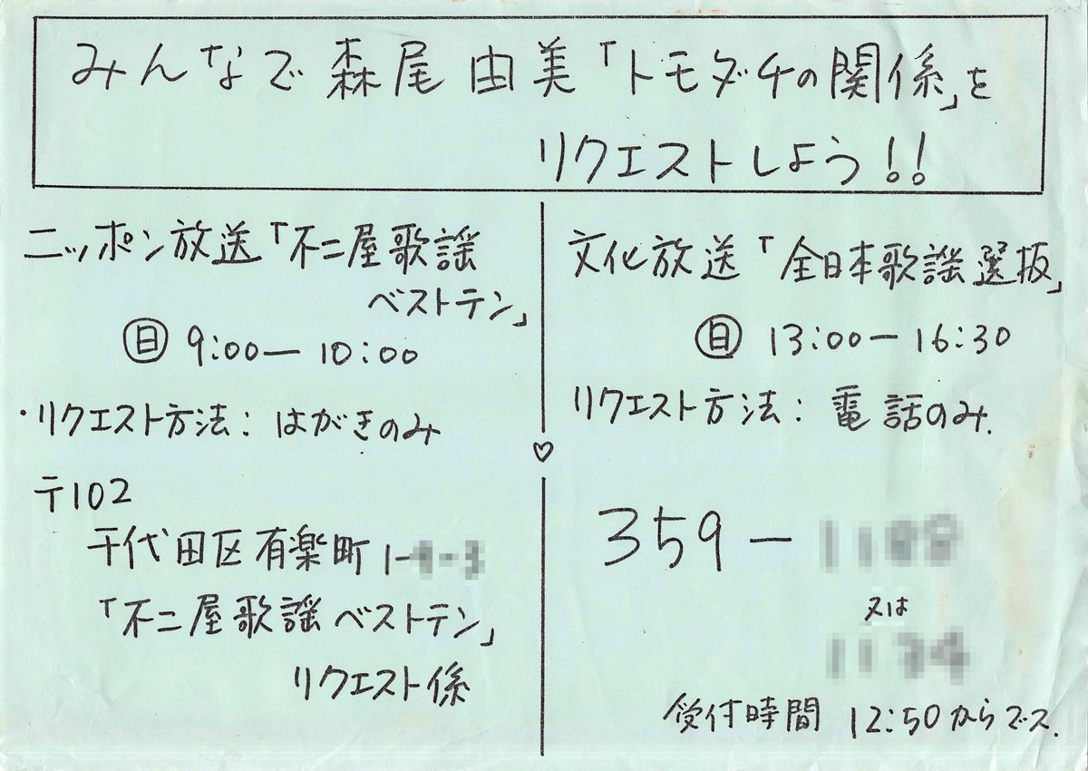 Camuro_Val's tweet photo. お誕生日おめでとう
SNS無き時代の推し活
コンサート会場でのビラ配り

#森尾由美 https://t.co/pLUIkAw65n