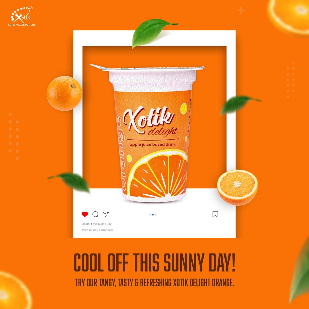 XBeverages's tweet photo. Cool Off this Sunny Day!
Try our Tangy, Tasty &amp; Refreshing Xotik Delight Orange. 
Swaad har sip main

For more product details, visit https://t.co/WWn8gCw7Eh

#xotik #xotikorange #summer #summerheat #mocktails #cocktails #cheers #drink #happy #party #heat #celebration #chilled https://t.co/PeygSDfFE2