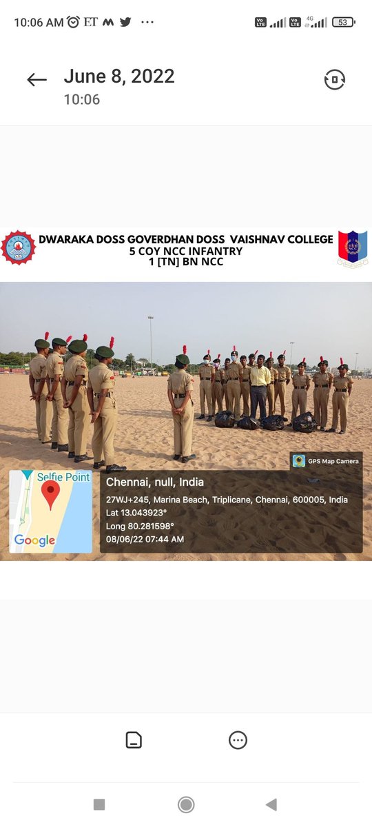 flyarul's tweet photo. Cadets id D G Vaishnav College have cleaned up the coastal area to protect the environment #puneetsagar @NCCDte_TNPAN @HQ_DG_NCC https://t.co/16bBOMlc5x