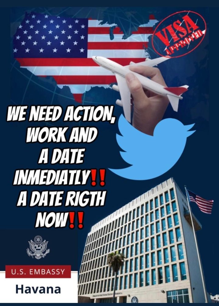 PozoRaiza's tweet photo. We need the Reestablishment of the Consular Services and more interviews for all Categories at US embassy in Havana CubaCuban American families have been living in a limbo for more than 5 years. We deserve a change #NOW #ConsularServicesinCuba #date #CFRP #DATE @USEmbCuba @POTUS https://t.co/ySpcOuACIc