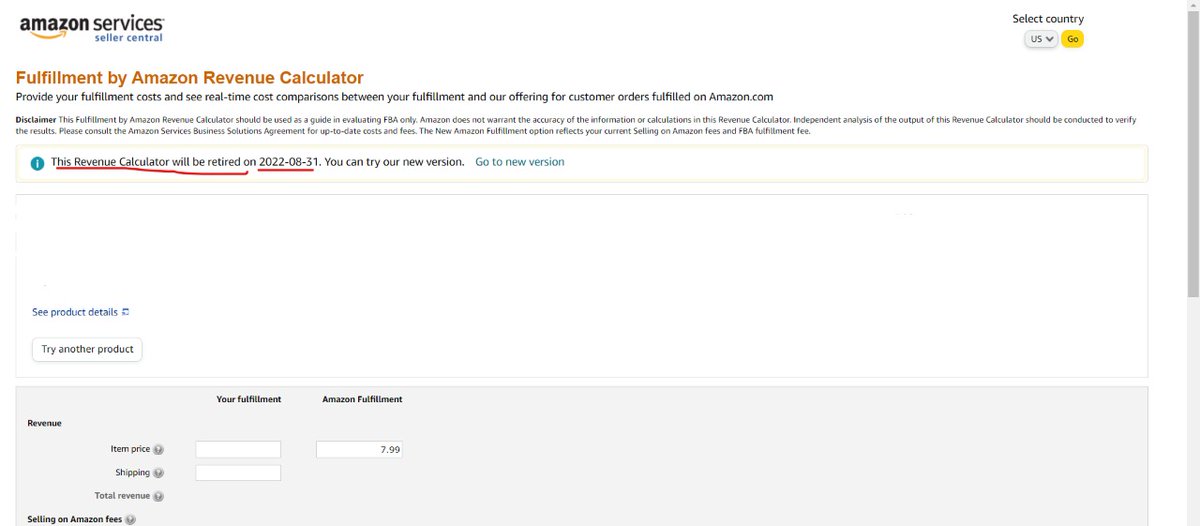 Taimoor722's tweet image. Amazon profit calculator will get retired on Aug 31, 2022. Try out their new version 

#Amazon #amazonupdate #Amazonfba #profits #onlinestore #ecommerce