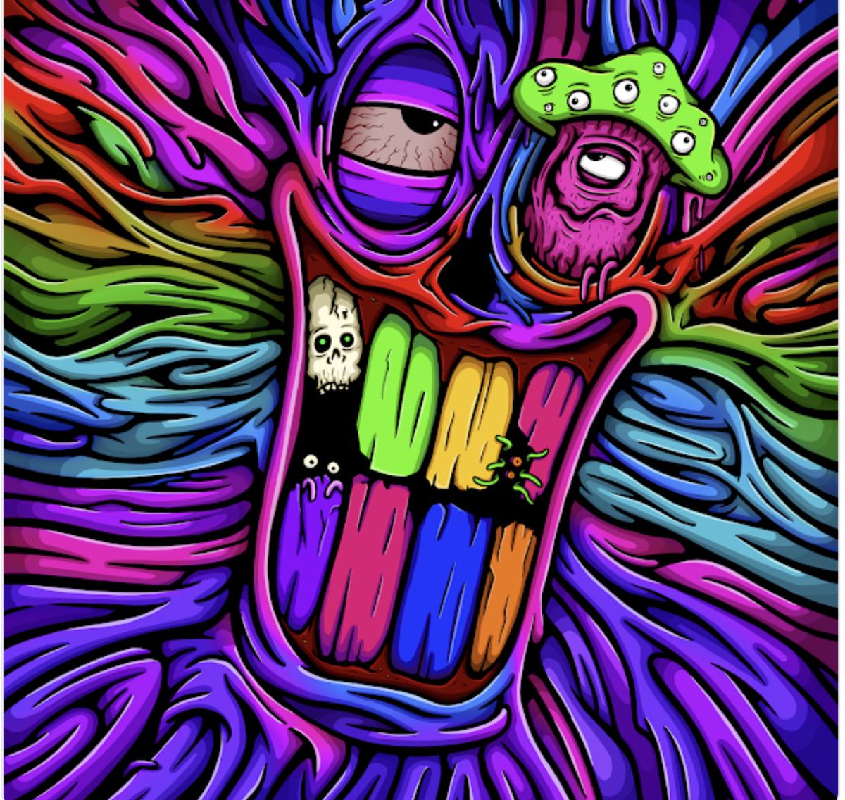 Sevenzthings's tweet photo. @NftSheikh @PsychonautzNFT @SanderJansenArt @gblsts @MarioB_gblsts Rainbow gang! #PsychonautzNFT https://t.co/aK4RJzwGOJ