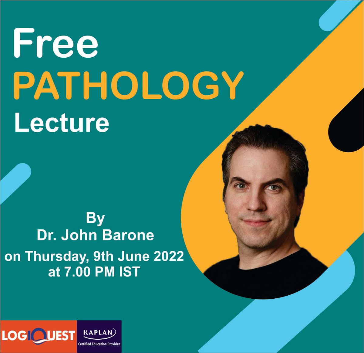 KaplanlogIQuest's tweet photo. Free Pathology Lecture by Dr. John Barone on Thursday, June 9th at 7.00 PM IST.
Register here - https://t.co/3jwchSSkFP
#Kaplan #Logiquest #USMLE #pathology #MedTwitter #medschool https://t.co/Wr4Xhfn0iI
