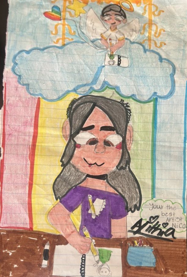IndivisibleSanF's tweet photo. Please .@McConaughey Helping to keep Alithia Ramirez, 10 alive! Share her #art
#Uvalde #GunOwnersForSafety #ForTheChildren https://t.co/pF9MTkeIdR