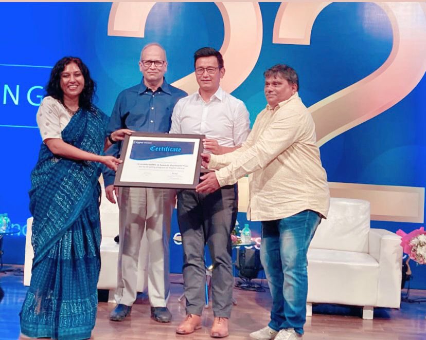 SamerthTrust's tweet photo. A moment of pride for us to be part of Cygnet Infotech's 22nd Anniversary celebration where we received an additional 10 tablets from Niraj Hutheesing, founder Cygnet Infotech &amp; Guest of Honour Bhaichung Bhutia.#cygnet #iqbalsamerth #rajul https://t.co/tBxxpvniw6