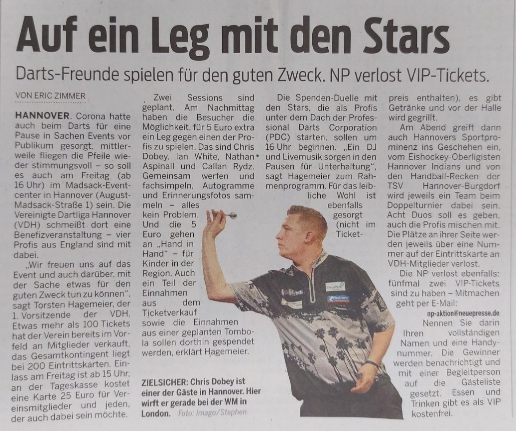 Gaelgreene1's tweet photo. MEGA EVENT E-Dart
10.06.22. Hannover.
4  bekannte PDC Spieler ‼️ Autogramme,  Fotos. Und wer Lust hat kann auch gegen sie spielen.
Tombola, Verlosung, DJ, uvm.
Abends wird ein Doppel gespielt. 
Unterstützt wird der Verein Hand in Hand für Kinder. ❤ https://t.co/Y7bJKrUHAv