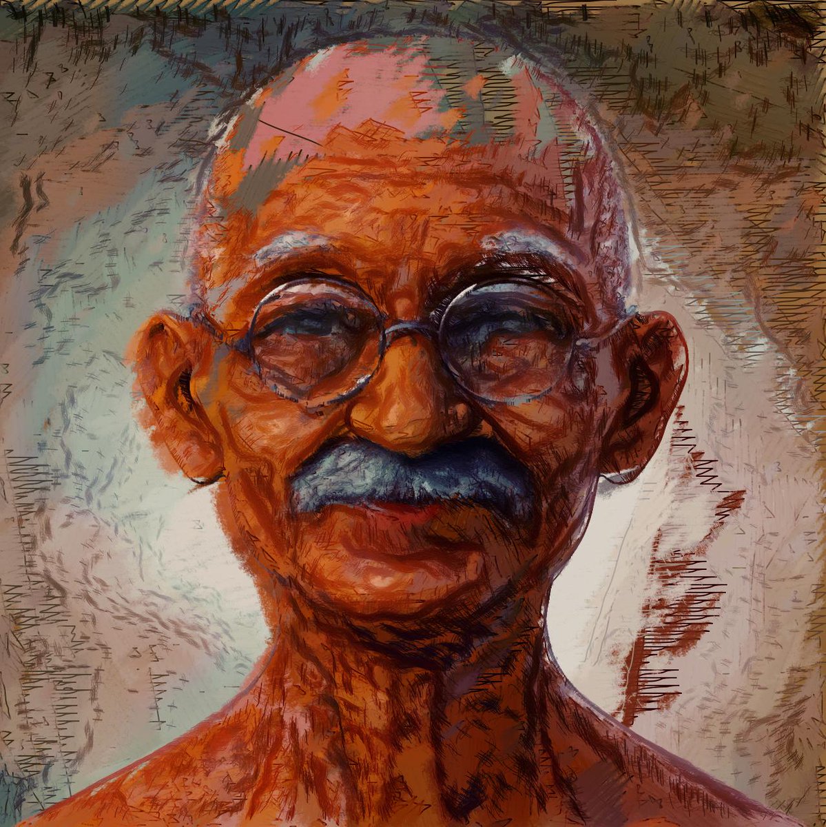 1001FamousFaces's tweet photo. “Strength does not come from physical capacity. It comes from an indomitable will.” - Gandhi

#nft #NFTCommunity #gandhi #gandhinagar #paint https://t.co/NtP919P0Sf