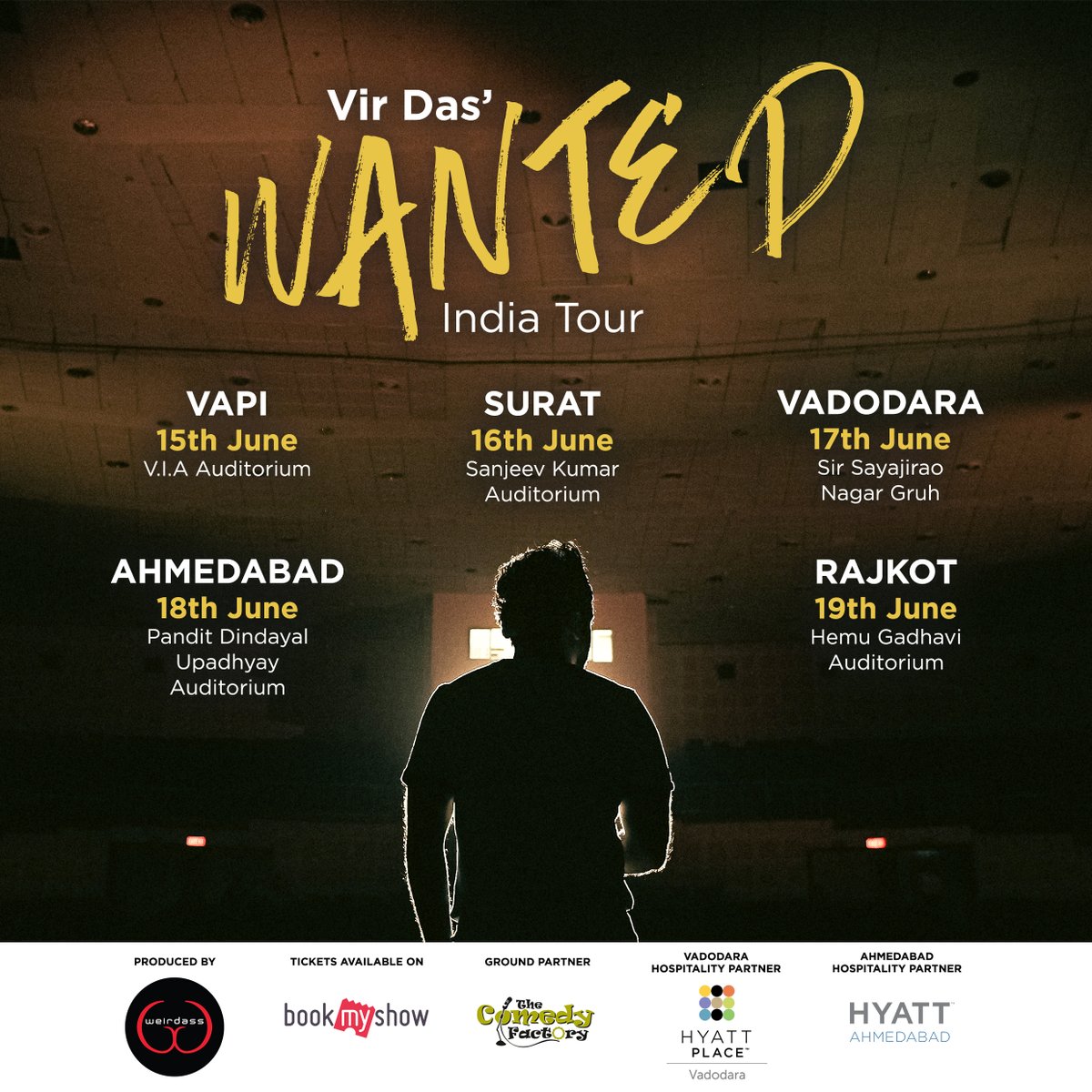 We are sold out for the #Ahmedabad #WantedTour shows. Tickets are available for the rest of the Gujarat leg. Tix: bit.ly/WantedTourIndia