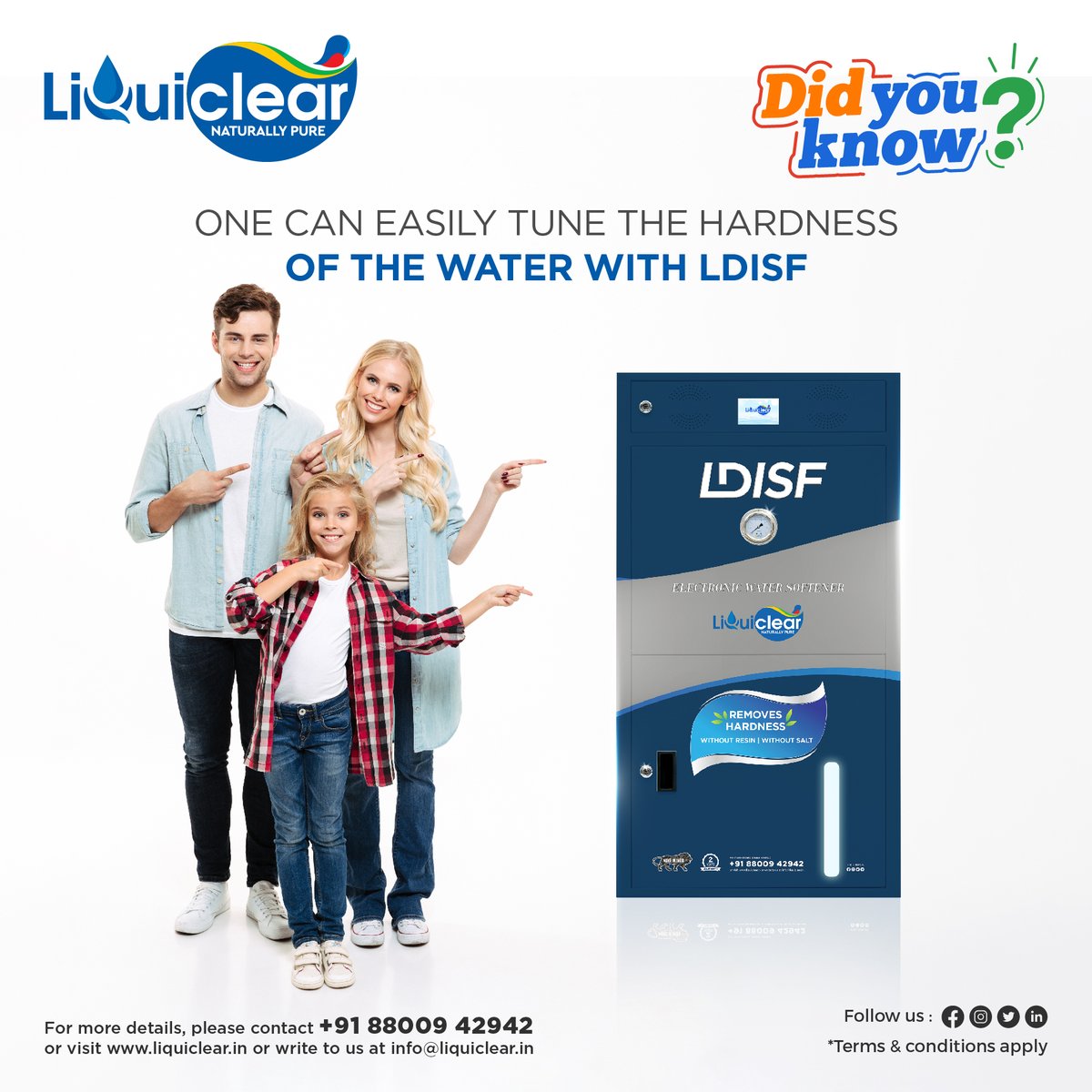 liquiclear's tweet photo. Ever heard of a Water Softener that lets you adjust the hardness of water?

With Liqiclear's unique LDISF Electronic Water Softeners, you can tune the hardness of the water easily according to your convenience.  

#liquiclear #LDISF #watersoftener #hardwater #tunabletds https://t.co/u28lXsi0Bk