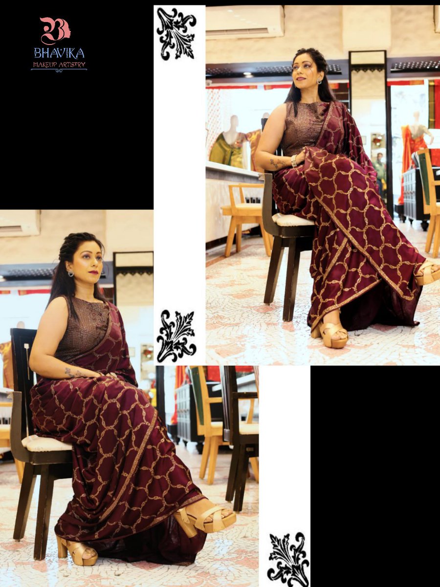 Bhavikamua's tweet photo. Catalogue Shoot โค
.
.
.
Makeup : @darshu_makeover_artist
Hair : @bhavikamakeupartistry Drape : @bhavikamakeupartistry Model #1
#makeup #makeuplook #makeuptutorial #makeupartist #makeuplover #makeupaddict #hair #hairs #hairstyles #curls #saree #hastkala #shoottime #makeupshoot https://t.co/lJz71RzgF3