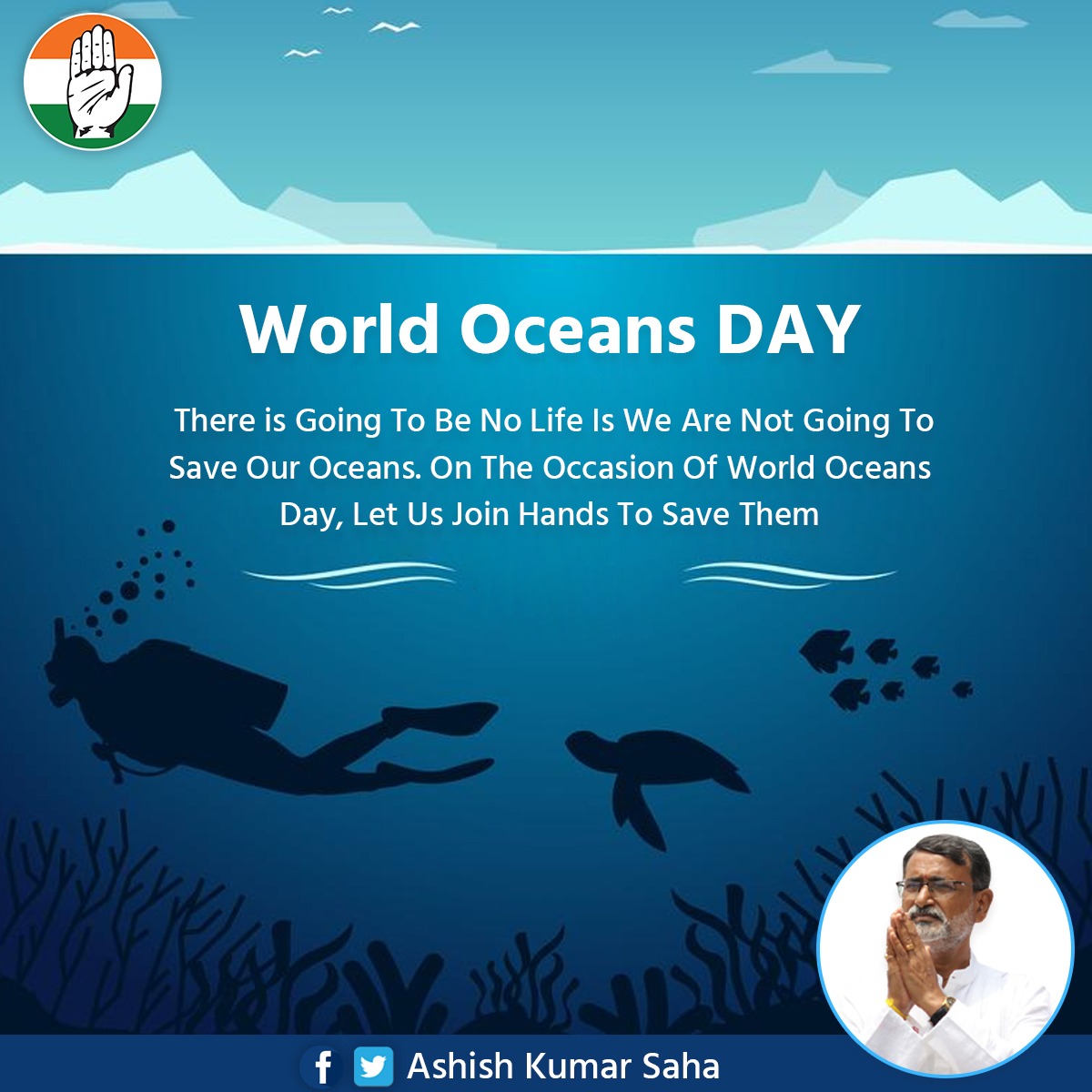 Asishsahainc's tweet photo. World Oceans DAY 

There is Going To Be No Life Is We Are Not Going To Save Our Oceans. On The Occasion Of World Oceans Day, Let Us Join Hands To Save Them.

#WorldOceansDAY https://t.co/NU4nKFO3Ds