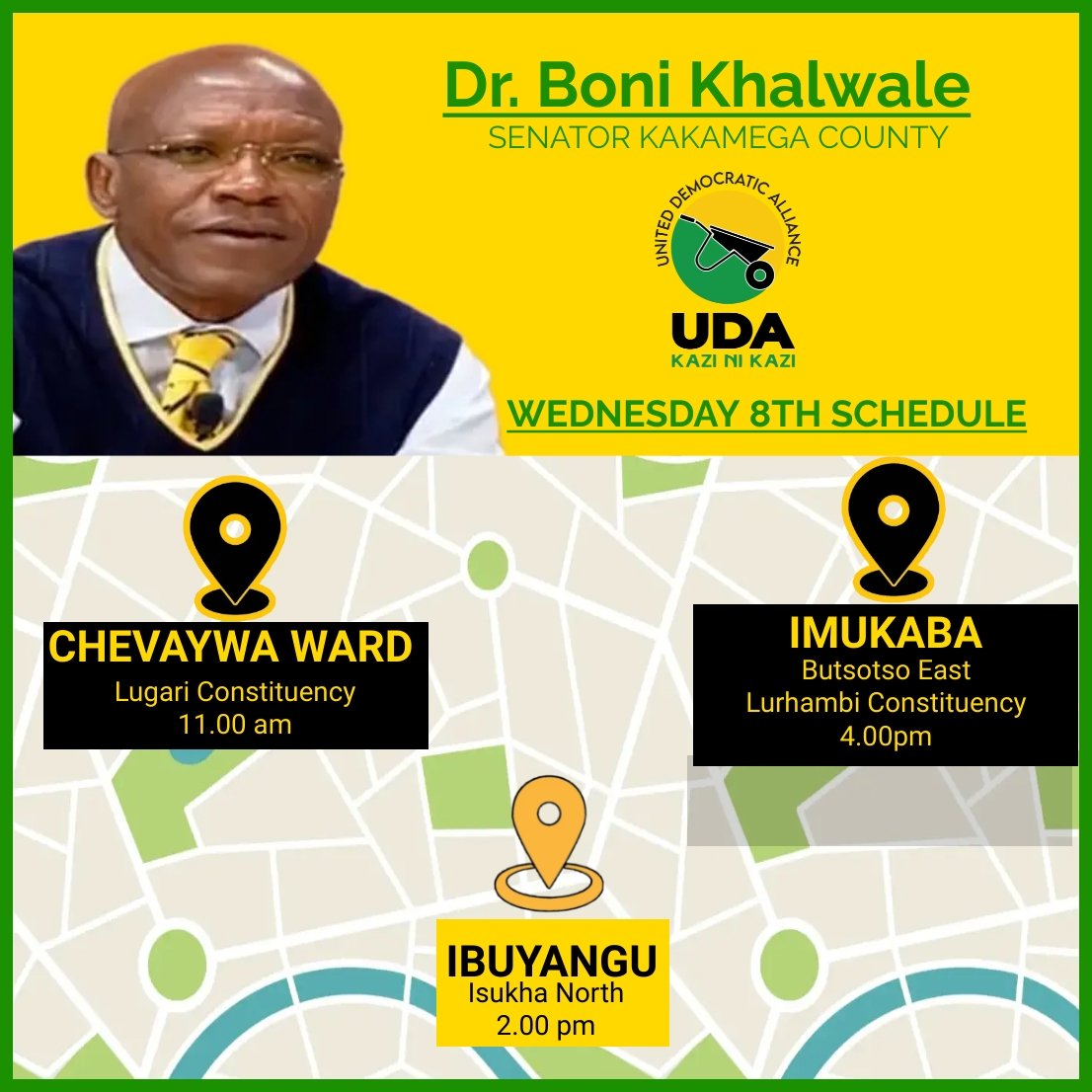 Good morning Lugari, Shinyalu and Lurambi constituents. Am coming over..