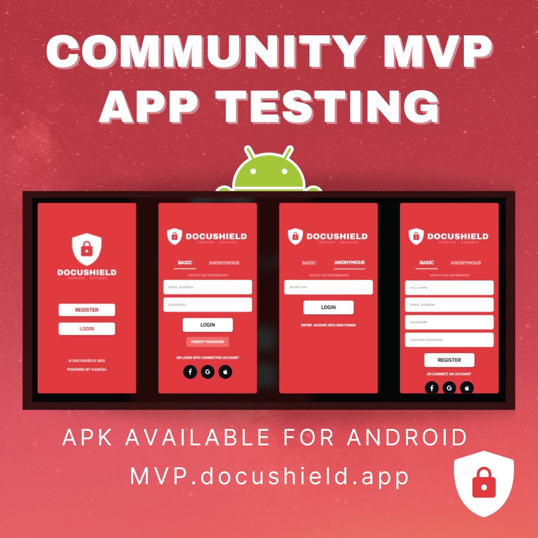 Web3CryptoFan's tweet image. Attn: #beta testers come check out the #docushield  beta release and join the community to give your feedback.

$DOC #web3 #100DaysOfCode #Devs #crypto #BTC