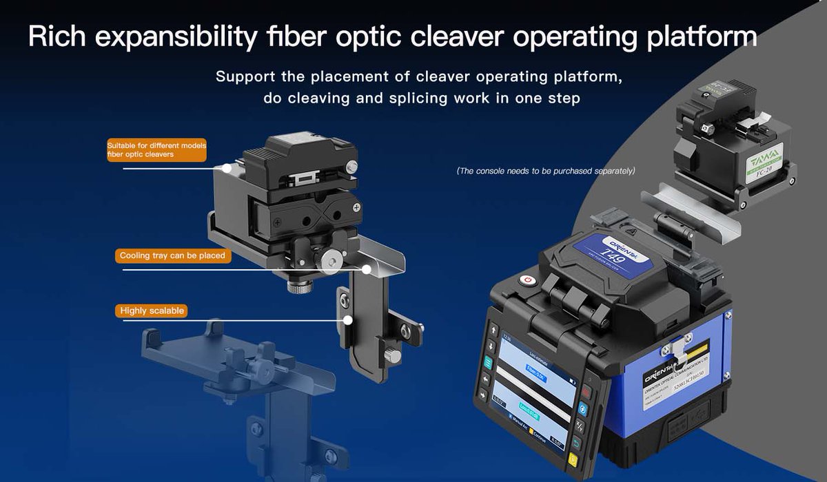 OrientekOptical's tweet photo. Orientek new #FTTx fusion splicer T49 is coming
1. Mini size, light weight
2. Working platform designed for aerial work
3. Optional rich expansibility fiber cleaver operation platform
4. 8s splice &amp; 18s heat
5. Tool-less replace the electrodes
Email: info@orientekot.com
#telecoms https://t.co/0iOgI2yxe2