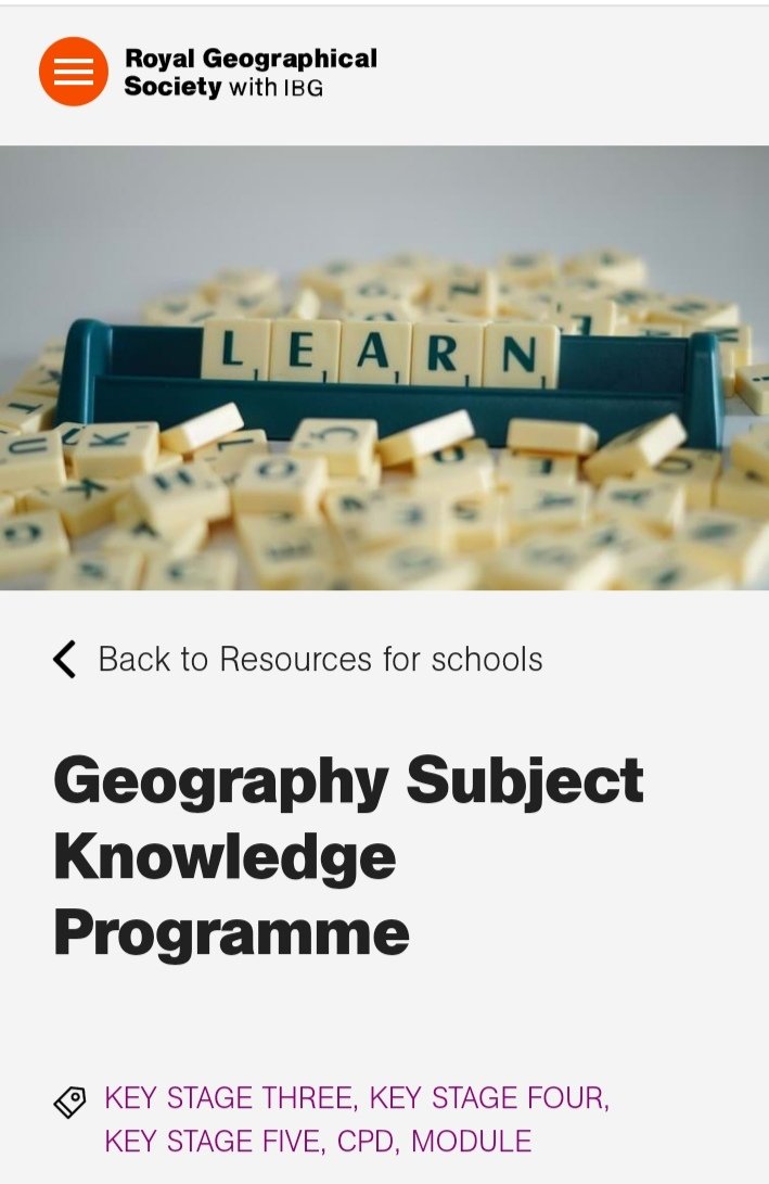 If you're starting a #geographer ITT or @TFGeography programme this year you may find the @RGS_IBGschools Subject Knowledge Programme useful for overviews of key aspects of #geography from carcob to globalisation, landscapes to EDI- free to use & see rgs.org/skp