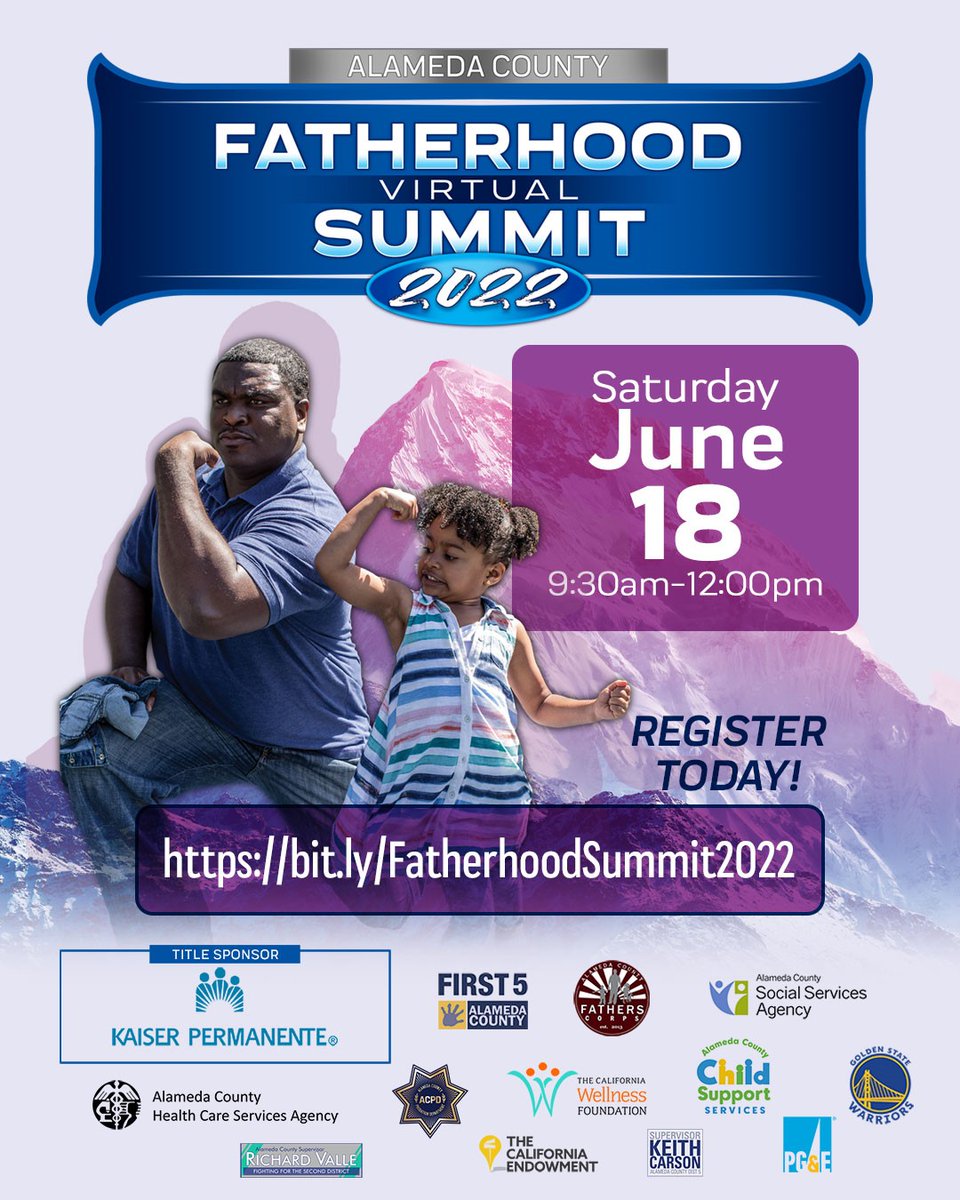 StartingOutStr1's tweet photo. 📢Join Alameda County for the FATHERHOOD SUMMIT 2022 | Sat. June 18th | 9:30am - 12:30pm
👉Registration Link to use:   https://t.co/MCqXOa1iJr
👉The workshops will cover a wide range of topics.
https://t.co/4r9pvyZMH4
#DADS4LIFE  #FathersRock  #FatherhoodSummit2022 https://t.co/mBzVHzs9TU