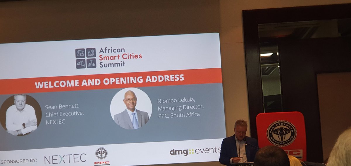 infrastructure4's tweet photo. Technology in smart cities can be used to track infrastructure assets, minimise water losses and improve quality of life - Sean Bennet @PPC_Africa #Nextec #africansmartcitiessummit https://t.co/nSoAxN0uPb