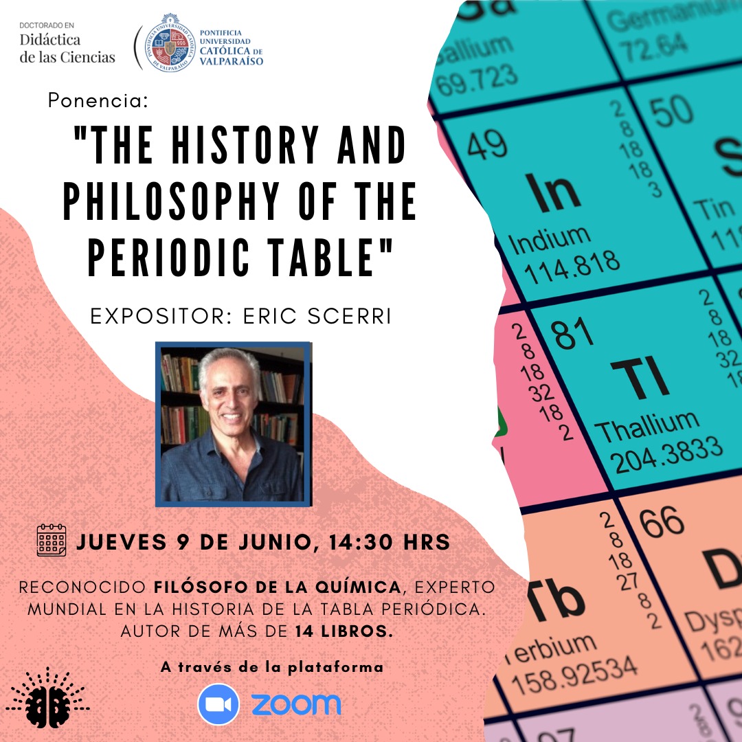 ericscerri's tweet photo. Will give an online lecture to Catholic University of Valparaiso, Chile on June 9th
11.30 am Pacific Time.  
https://t.co/ppb7a8U56D...

#Chemistry #chemtwitter #ChemPostdoc #periodictable #history #Science #ScienceTwitter https://t.co/I7E0VyucyK