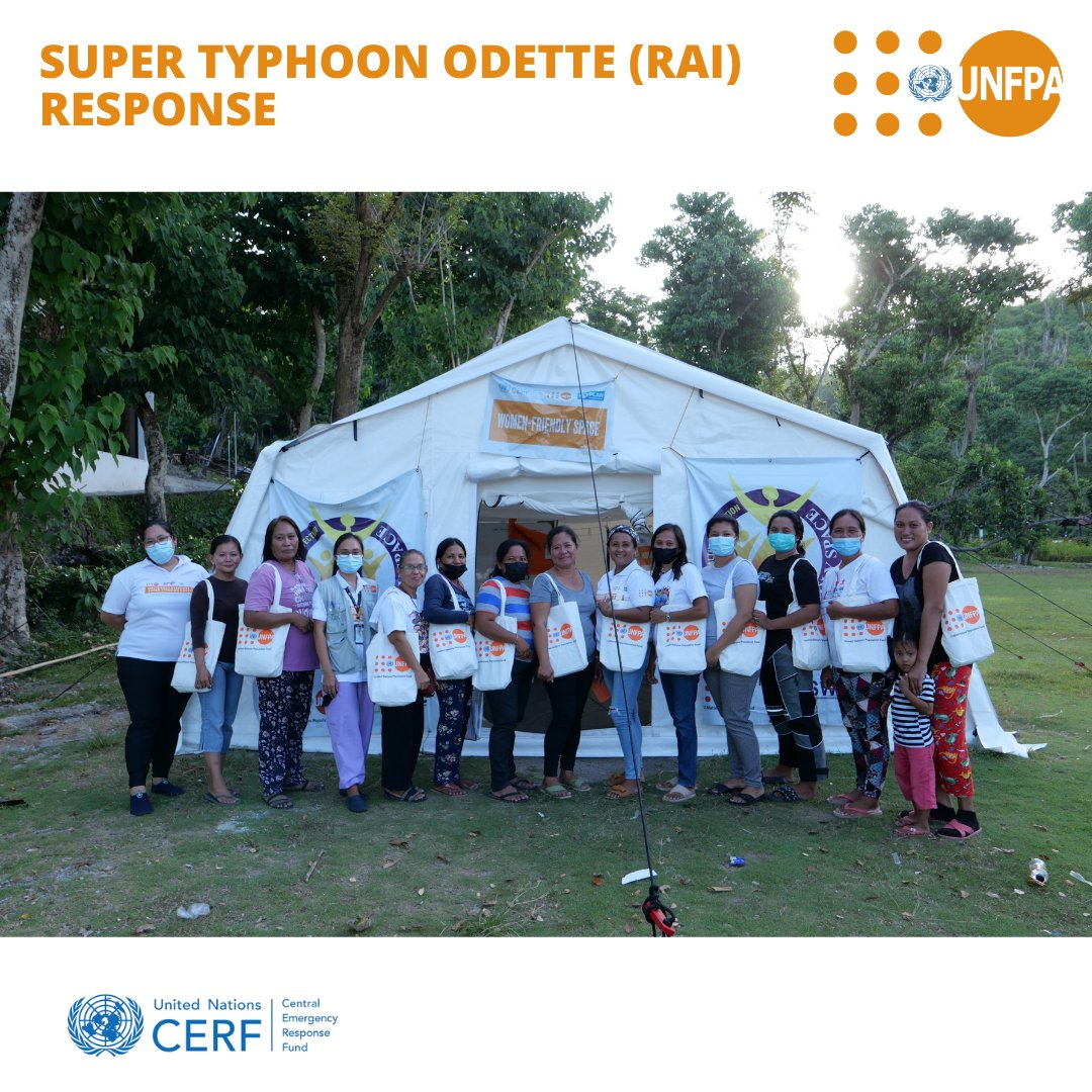 UNFPAph's tweet photo. Women &amp; children protection units are not functional in many #OdettePH affected areas, #GBV risk increases among vulnerable women and girls. 
With the help of women-friendly space #WFS facilitators, we bridge the gap and strengthen efforts to end #UnintendedPregnancies.

@UNCERF https://t.co/UbEdlM95AQ
