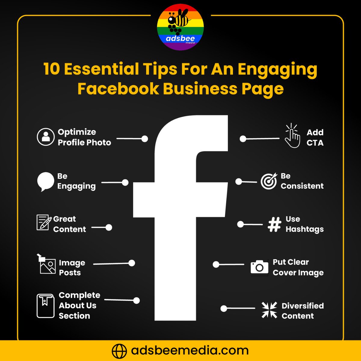 adsbeemedia's tweet photo. Facebook gives you space that can leave a lasting impression on your Page visitors. Make sure to pay close attention to all the points given below to engage more audience on your Facebook Business Page.
#digital_marketing_in_nepal #content #marketing  #adsbeemedia 
 #facebooktips https://t.co/5ieScBRoU7
