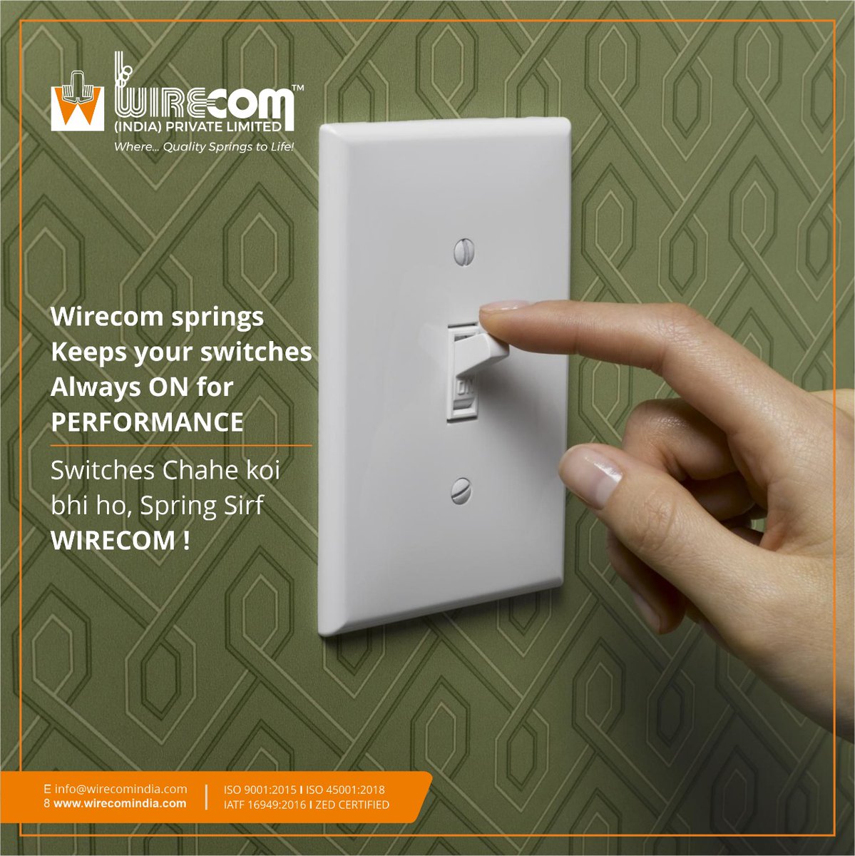 WirecomIndia's tweet photo. Performance has always been one of the top priorities of our Spring Engineering team, and we are committed to delivering zero defect products.
#switchspring #switch #switches #electricboardswitch #electricalsprings #wiresprings #spring #springs #industrialsprings #wirecom https://t.co/Hcl3VFay2E