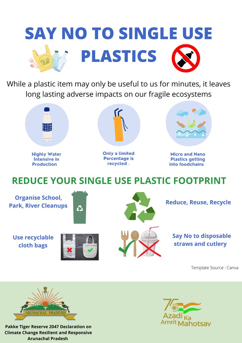 PakkeDec47GoAP's tweet photo. The Arunachal State Govt appeals all its citizens to join hands in reducing Single use Plastics @PemaKhanduBJP @ArunachalCMO @ChownaMeinBJP @NatungMama @ArunForests @rskumarifs @PMOIndia @CPCB_OFFICIAL  @UNEP  @UNDP https://t.co/SsbXcckZei