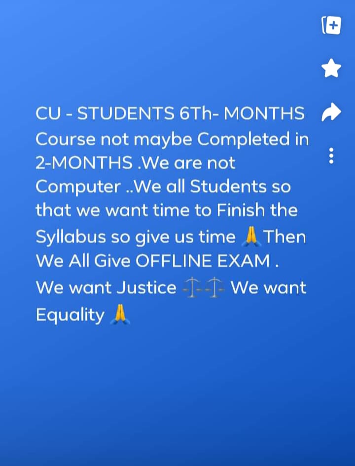 Rohan_keith1234's tweet photo. We Want Equality 🙏🏻
#CUwantsOnlineExam 
@MamataOfficial 
@basu_bratya https://t.co/jOtjqu1XYZ