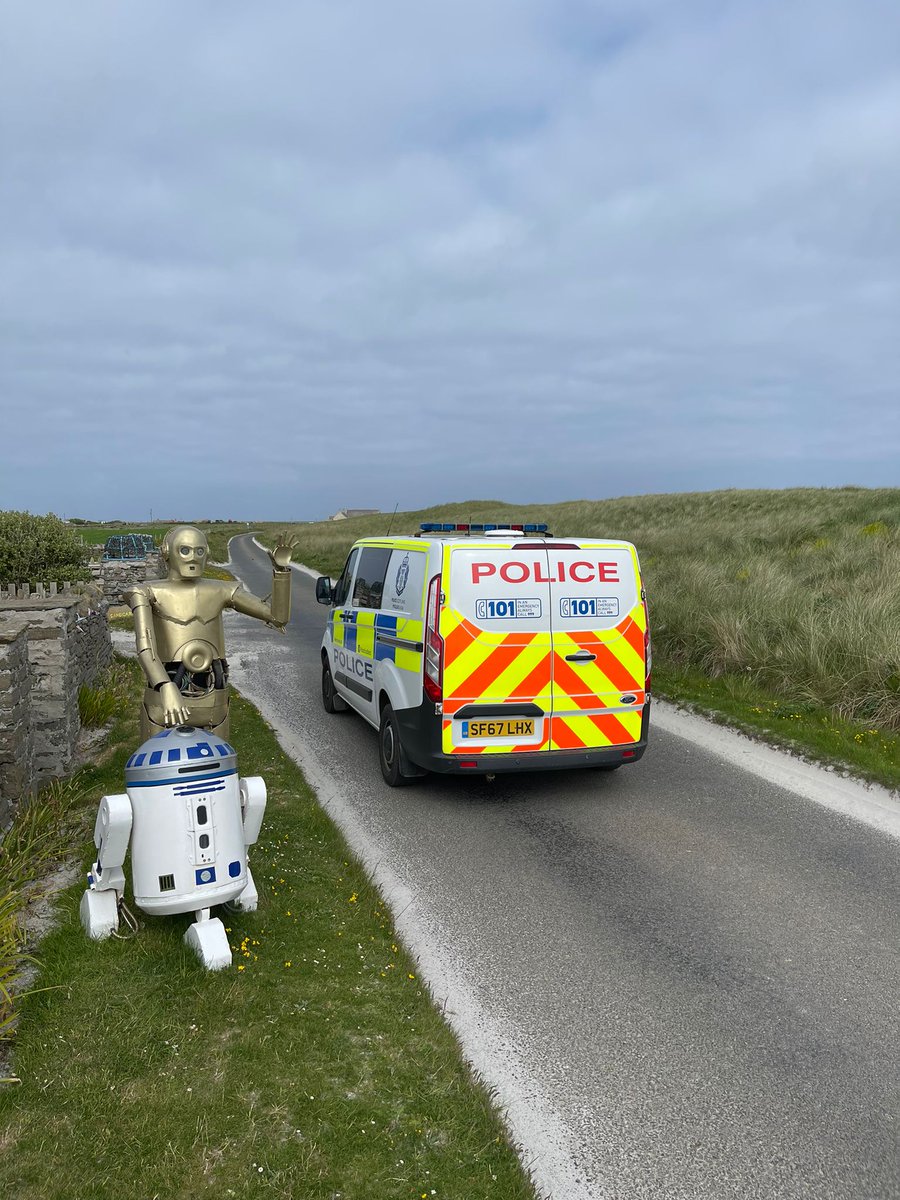 PSOSOrkney's tweet photo. #Sanday visit completed yesterday.

This time we had an enquiry in relation to some missing driods however these weren’t the droids we were looking for. 

We’re currently looking to trace @MarkHammil for comment. 

#communitypolicing https://t.co/hvJN1AWQm2