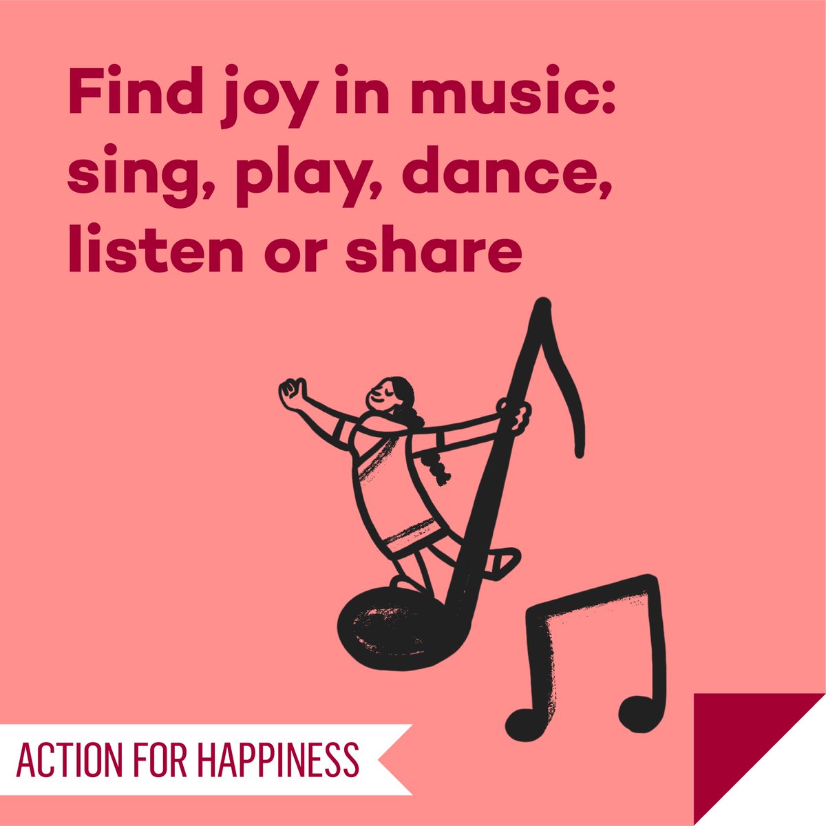 actionhappiness's tweet photo. Joyful June - Day 8: Find joy in music: sing, play, dance, listen or share https://t.co/HZQI1uz0Xz #JoyfulJune https://t.co/SNeAysL7U8