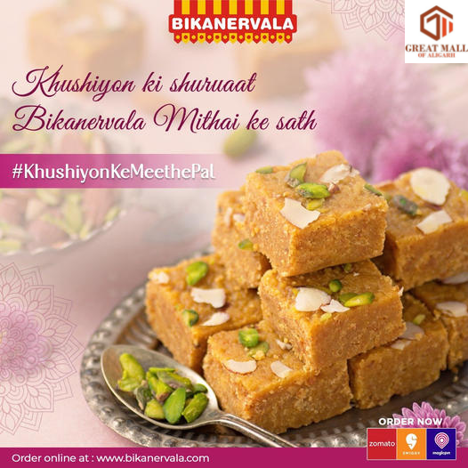mallofaligarh1's tweet photo. We cater sweets filled with joy and warmth to make your special moments nostalgic. We have wide range of delicious sweets to add happiness to your special moments.
#bikanervala #bikanervalaindia #bikanervalafood  #sweets #desserts #temptingsweets #bikanervalasweets #fooddelivery https://t.co/pwlFSwhfmZ