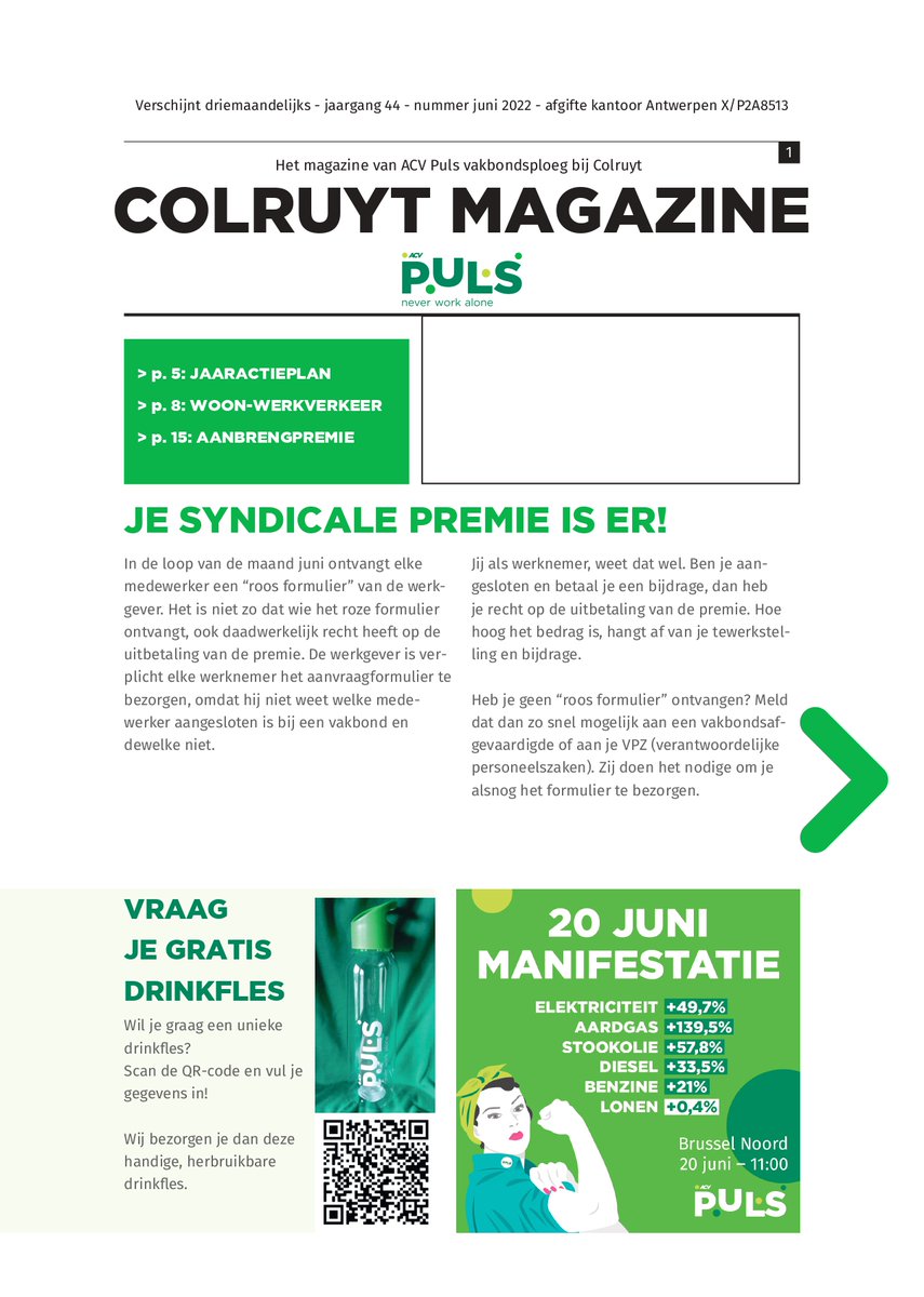 pulsretail's tweet photo. Lid van @acvpuls bij #colruyt? Hou dan je brievenbus in het oog want het nieuwe magazine komt er aan! Boordevol tips & tricks om het beste uit je job te halen. 💚 Nog geen lid? https://t.co/p1l0mswoGi #pc202 #distributie https://t.co/klzEnwHiVO