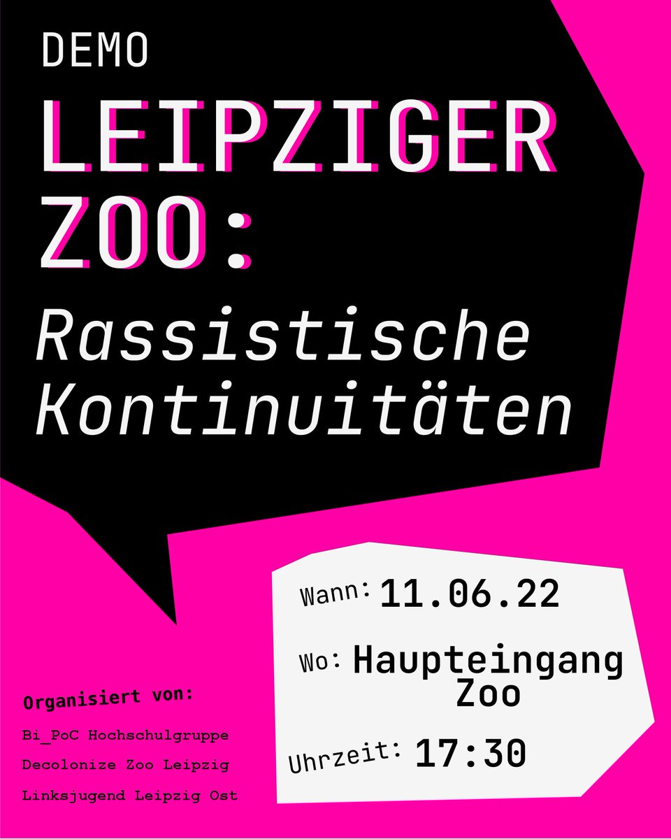 Am 11.06. findet im Leipziger Zoo nach der Winterpause wieder der erste sogenannte Hakuna Matata Abend statt. #nohakunamatata #decolonizeleipzig #fightracism