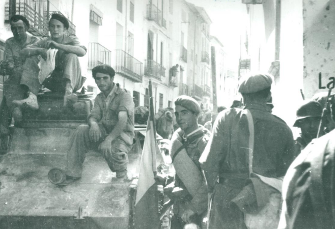 civil_spanish's tweet photo. #OTD 1938 Aranda's #Galicia Corps will seize #Atzeneta (photo of #Requetes at the village) causing despair on the #Loyalist forces and angering #Valiño, as the village, where 5 roads meet, was supposed to be captured by his Liaison Detachment. https://t.co/lNQ81Kq3lX