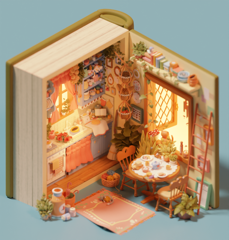 Cook Book by <a href="/evergreenqveen/">Britt Ortega</a> made in 3d by me🥧🌿

Details below🍃

#b3d #Blender3d #3dmodeling