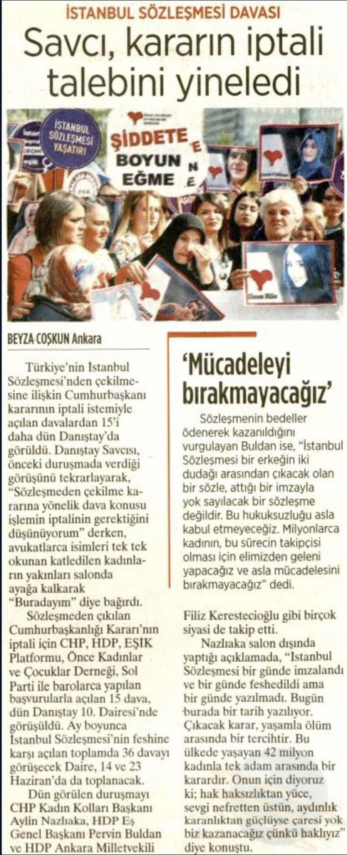 AylinNazliaka's tweet photo. #İstanbulSözleşmesindenVazgeçmiyoruz

@gazetesozcu @cumhuriyetgzt @BirGun_Gazetesi @milliyet https://t.co/3zZ8fmSMAi
